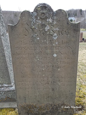 Donald Robertson, Kenzieville Cemetery