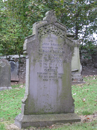 Memorial stone to Isobel Douglas or Menzies