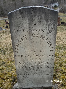 Janet Campbell, Kenzieville Cemetery