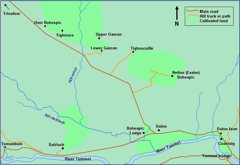 Map of Bohespic, Blair Atholl parish
