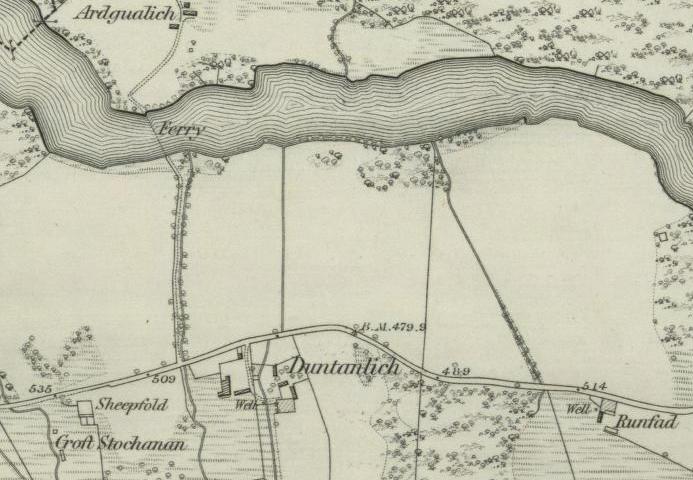 Map showing Croftstockan, Runfad and Duntaulich
